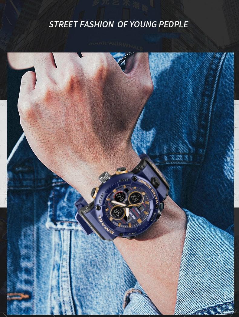 Sport Watch Men Waterproof LED Digital Watches - Stopwatch 8038 - Men Watches Quartz (MA9)(RW)(1U84)