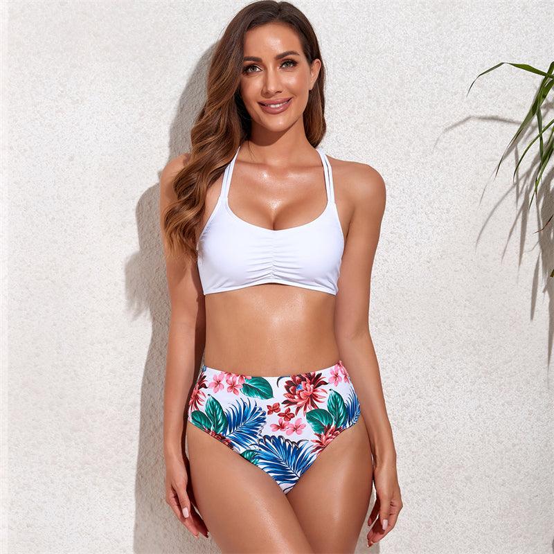 Hot Orange Print High Waist Bikini Set - Women Swimwear - Sexy Brazilian Biquini Swimsuit Push Up Bikinis Female Bathing Suit (TB8D)(1U26)(F26) - Deals DejaVu