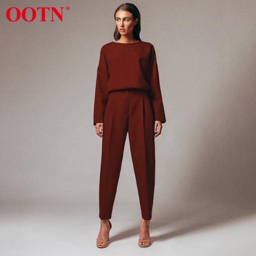 Great Brown Pencil Pants Female Autumn Winter Elegant Ladies Plain Casual Black Pants - Office Work Straight Women Trousers (D25)(BP)(1U25) - Deals DejaVu