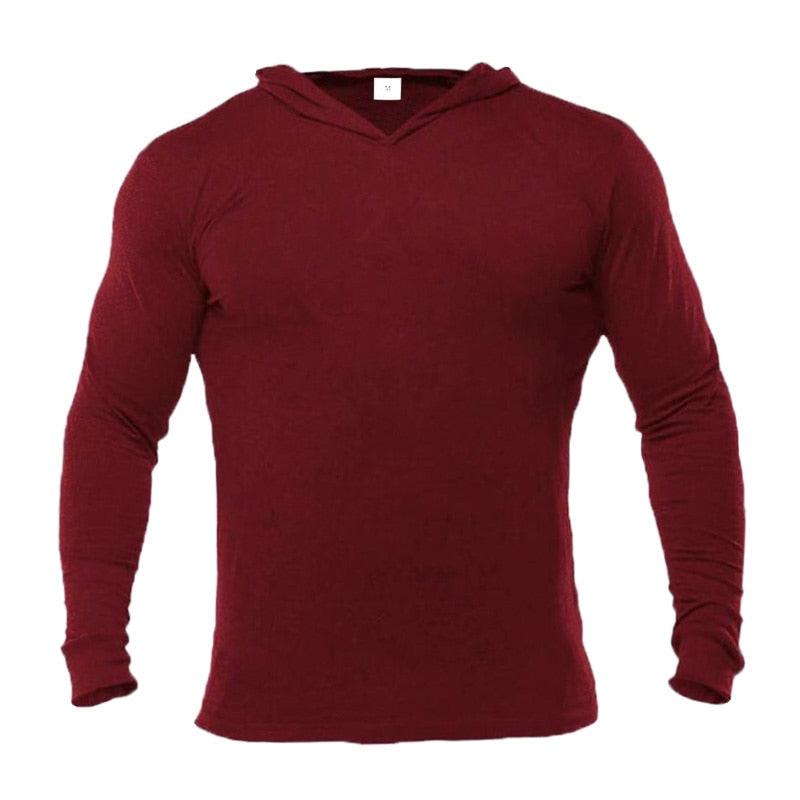 Brand Autumn Fitness Clothing -Mens Hooded T Shirt Streetwear -Bodybuilding Long Sleeve Tshirt (TM5)(CC1)(1U100)(TM7)(1U101)(1U100)