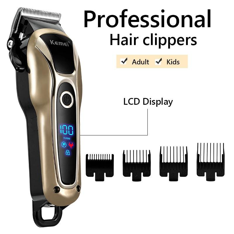 Professional Barber Hair Clipper - Rechargeable Electric T-Outliner Finish Cutting Machine - Beard Trimmer Shaver Cordless Corded (BD6)(1U45)(F45)