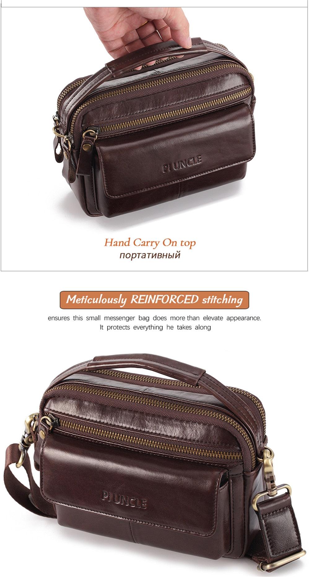 Great Men Shoulder Bag - men genuine Leather Shoulder Bags - Men Handbags Capacity Soft Leather Bag For Man Messenger Bags Tote Bag (3MA1)(LT4)(1U78) - Deals DejaVu