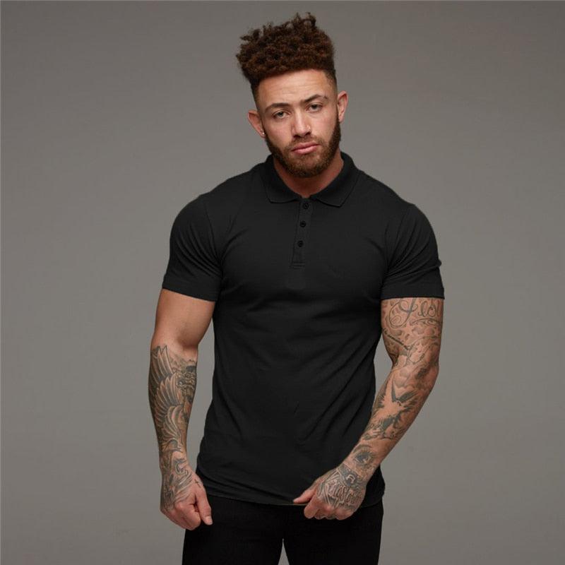 Great Muscle guys - Man Fashion Polo Shirt - Casual Fashion Plain Color Short Sleeve High Quality Slim Polo Shirt TM8)(1U8)(TM7)(1U101)(1U100