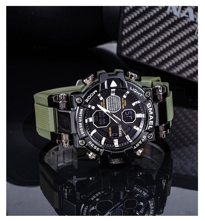 Sport Watches - Men Watch Military Army 50M Waterproof Auto Date Alarm Clock 8027 Quartz (MA9)(RW)(1U84)