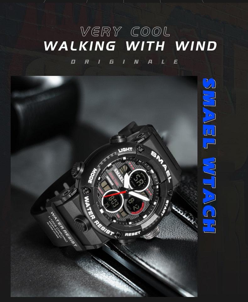 Sport Watch Men Waterproof LED Digital Watches - Stopwatch 8038 - Men Watches Quartz (MA9)(RW)(1U84)