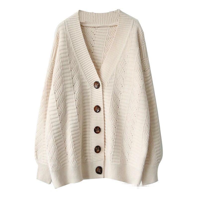 Great Women Autumn Winter Knit Sweater and Cardigans - Open Stitch Loose Knit Cardigans Pink Jumpers Winter Sweater Coat Femme (TP4)(TB8C)(1U23) - Deals DejaVu