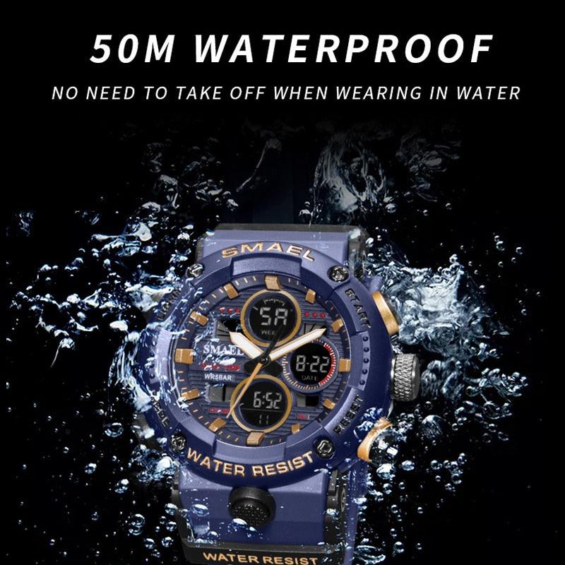 Sport Watch Men Waterproof LED Digital Watches - Stopwatch 8038 - Men Watches Quartz (MA9)(RW)(1U84)