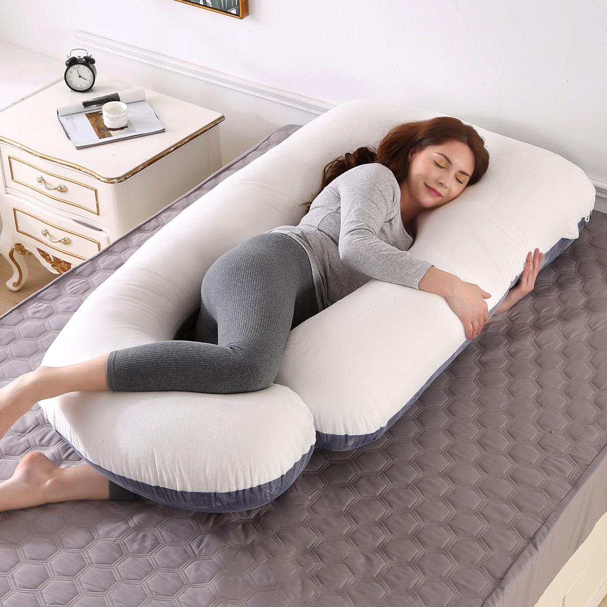 Superior Quality Pregnancy Pillow - Large Size Sleeping - Support Pillow For Pregnant Women - Nice J Shape Maternity Pillows (8Z2)(9Z2)(1Z3)(1U7) - Deals DejaVu