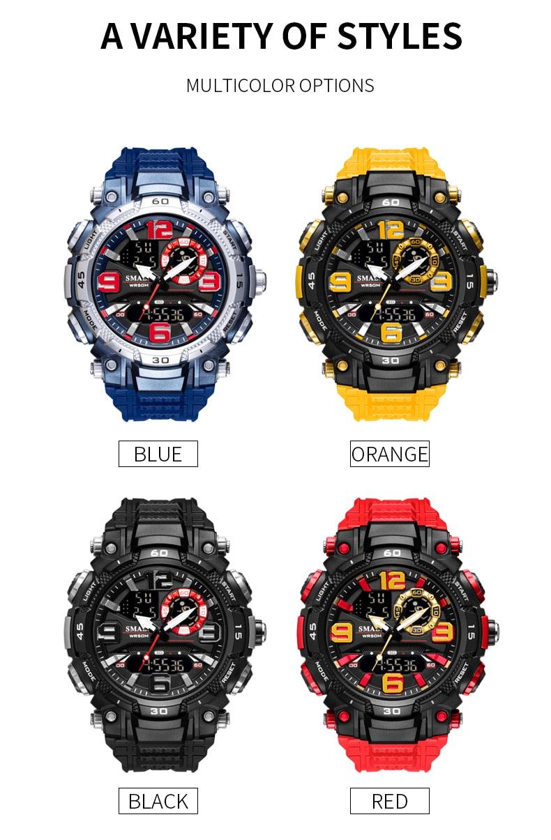 Quartz Watch For Men - Waterproof Stopwatch LED - Male Clock - Sport Watches Men relogio masculino Digital (MA9)(RW)(1U84)