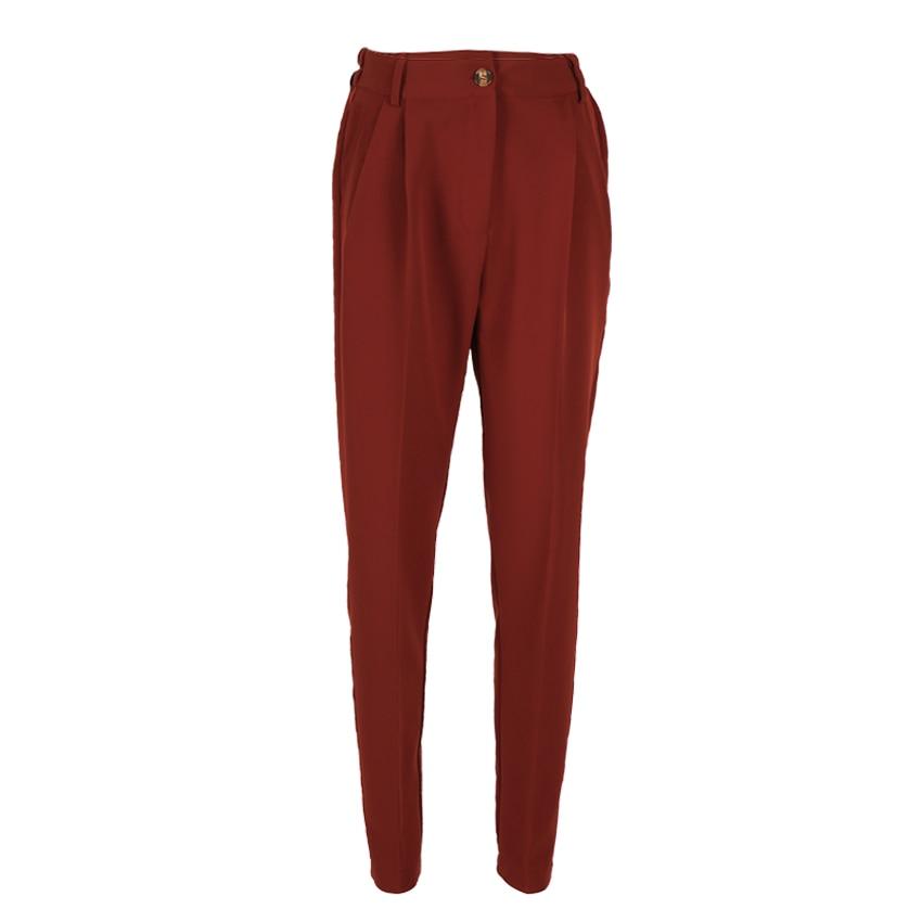Great Brown Pencil Pants Female Autumn Winter Elegant Ladies Plain Casual Black Pants - Office Work Straight Women Trousers (D25)(BP)(1U25) - Deals DejaVu
