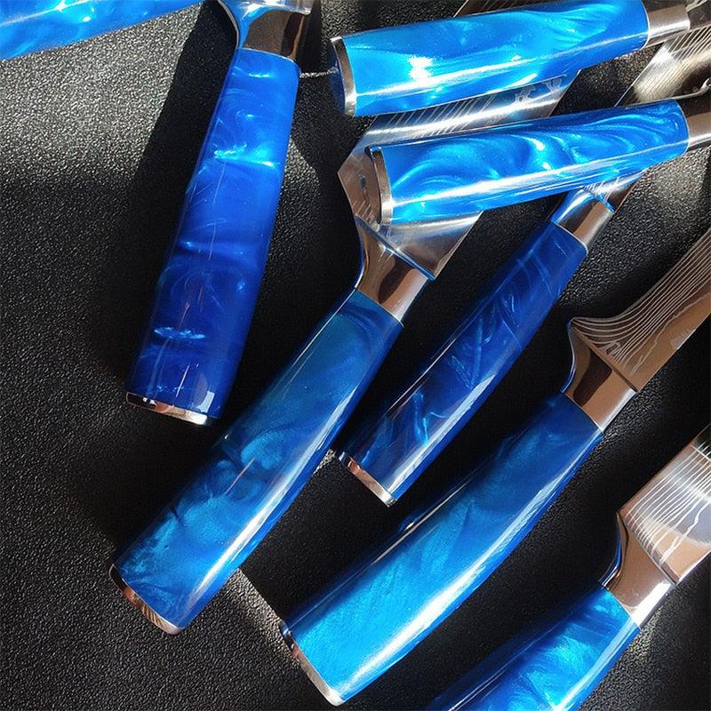 New Japanese Kitchen Knives Laser Damascus Pattern Chef Knife Sharp Santoku Cleaver Slicing Utility Knives Tool (AK5)(1U61)