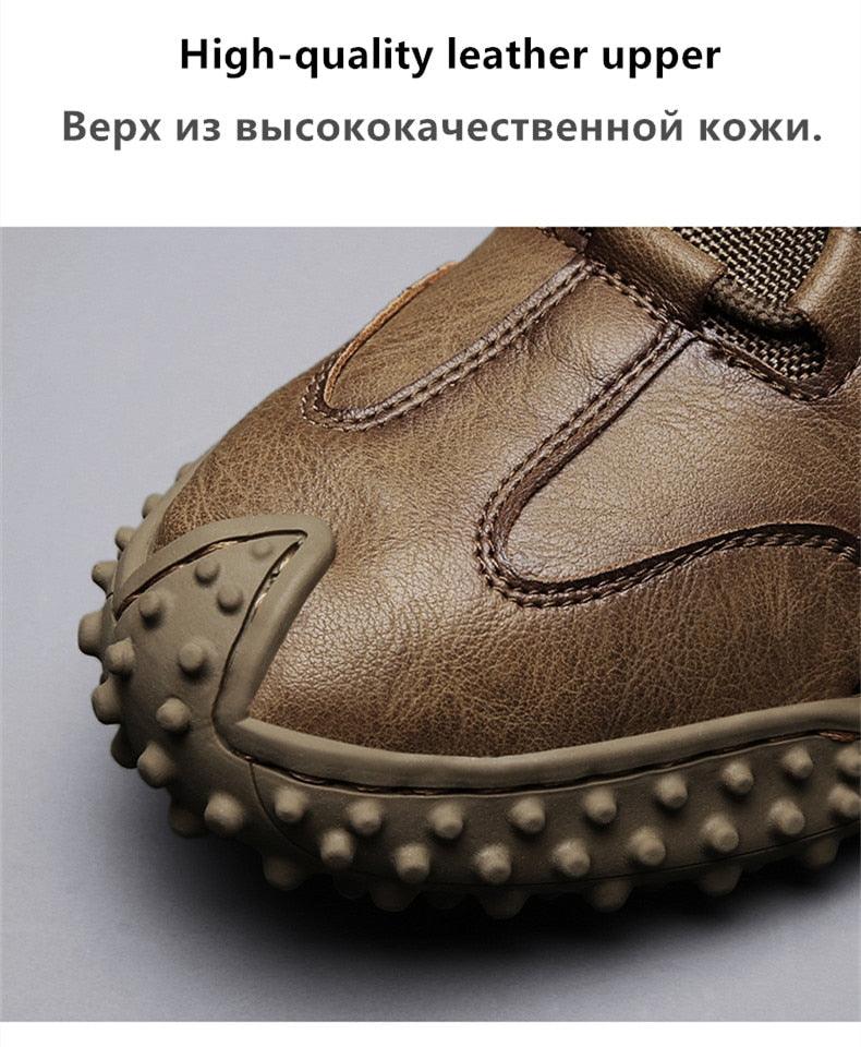 New Winter Men Boots - Thick Plush Warm Men Snow Boots - Leather Ankle Boots Handmade Motorcycle Boots Outdoor Shoes (MSB4)(MSB5)(MSB4A) - Deals DejaVu