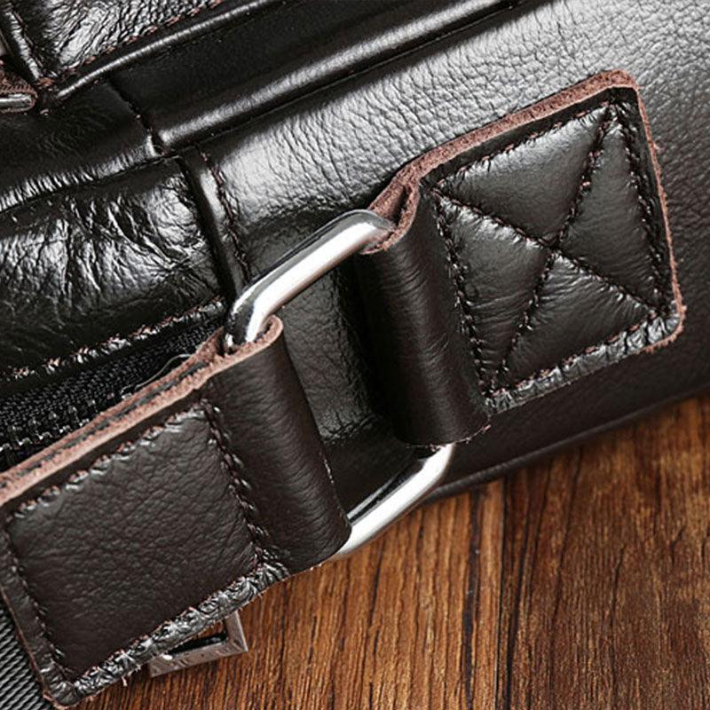 Amazing Vintage Men Genuine Leather Shoulder Bag - Mens Messenger Bags - Male Crossbody Handbag Tote Bags Business Casual Bags For Men (3MA1)(LT4)(1U78) - Deals DejaVu