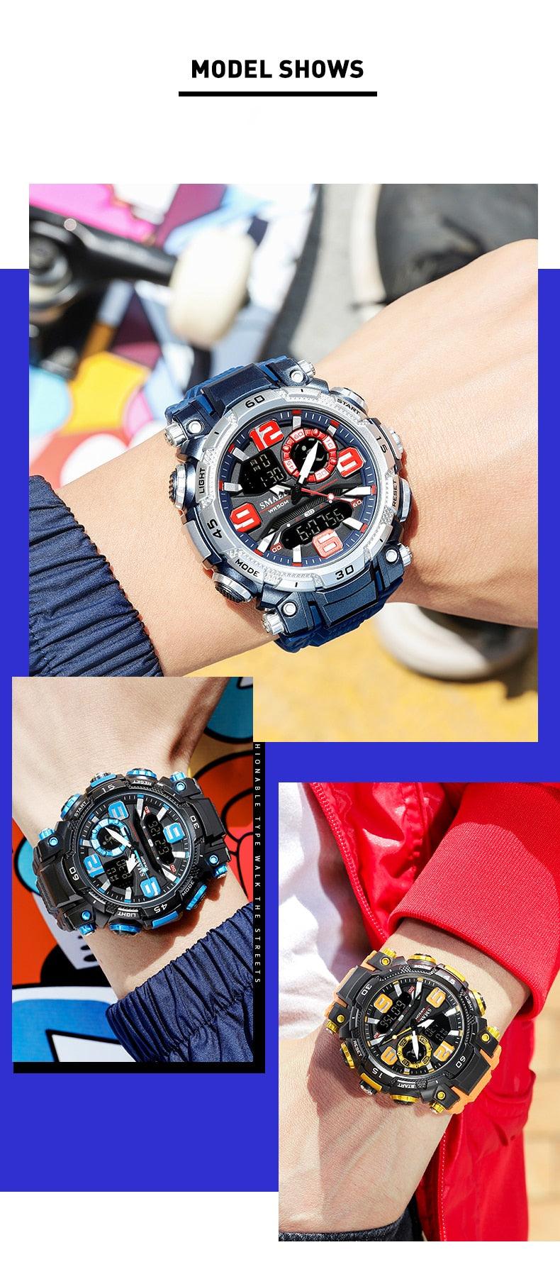 Quartz Watch For Men - Waterproof Stopwatch LED - Male Clock - Sport Watches Men relogio masculino Digital (MA9)(RW)(1U84)