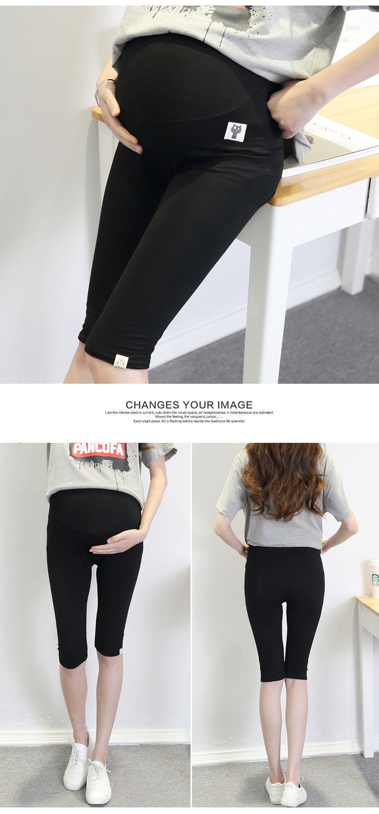 Trending Summer Thin Modal Maternity Short - Legging Elastic Waist Belly Capris Pants - Clothes for Pregnant Women (2Z7)(7Z2)(1U4)