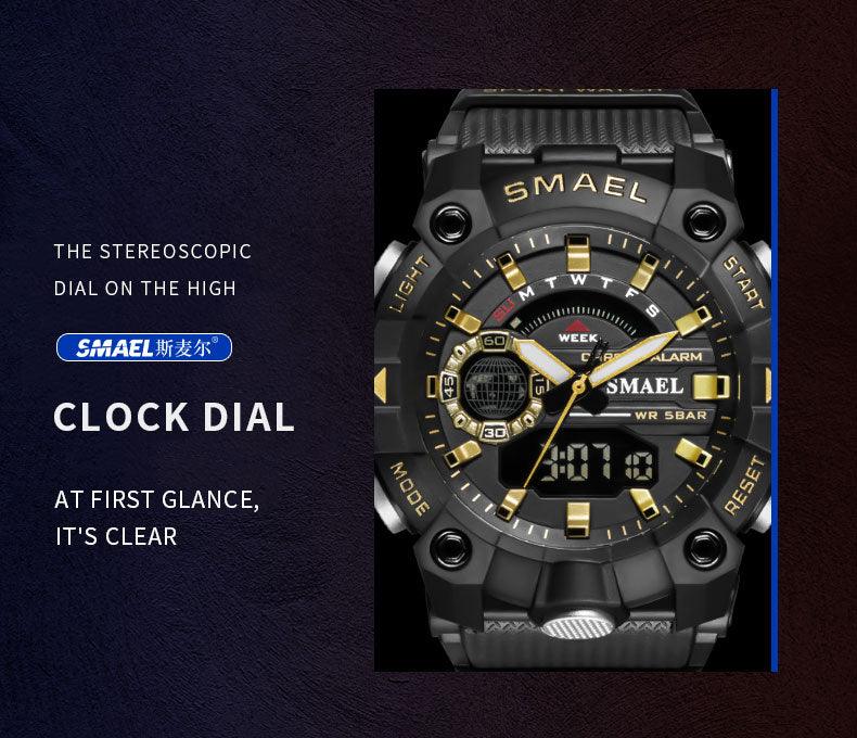 Military Watches - Men Sport Watch - New 50M Waterproof Wristwatch Stopwatch Alarm LED Light (MA9)(RW)(1U84)