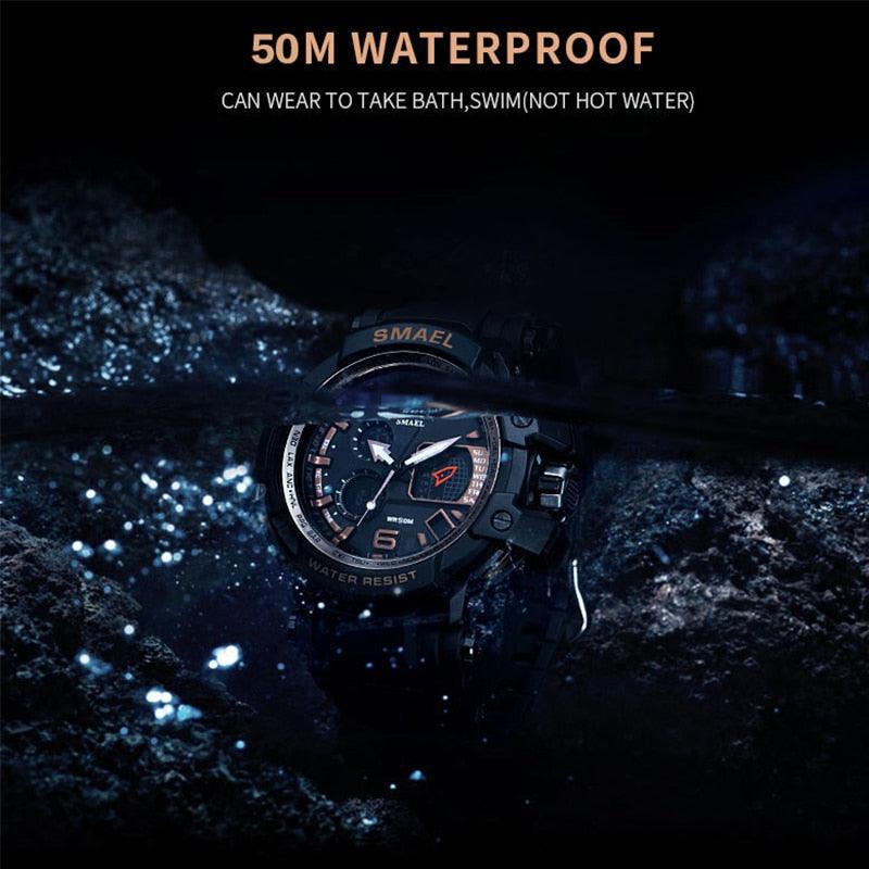 Sport Watches For Men Military Clock - Watch 50M Waterproof Luminous White Wristwatch Band (MA9)(RW)(1U84)