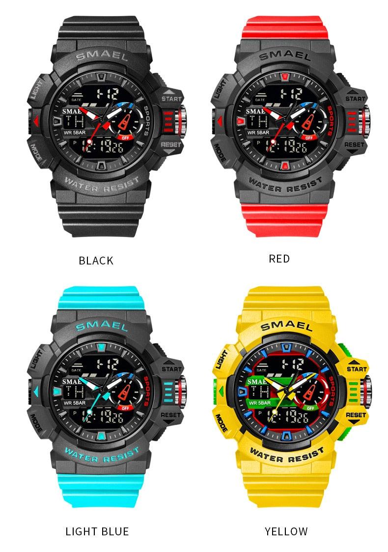 Military Watch For Men 50M Waterproof Clocks Luminous - Hands Digital Wristwatches Black Gold (MA9)(RW)(1U84)