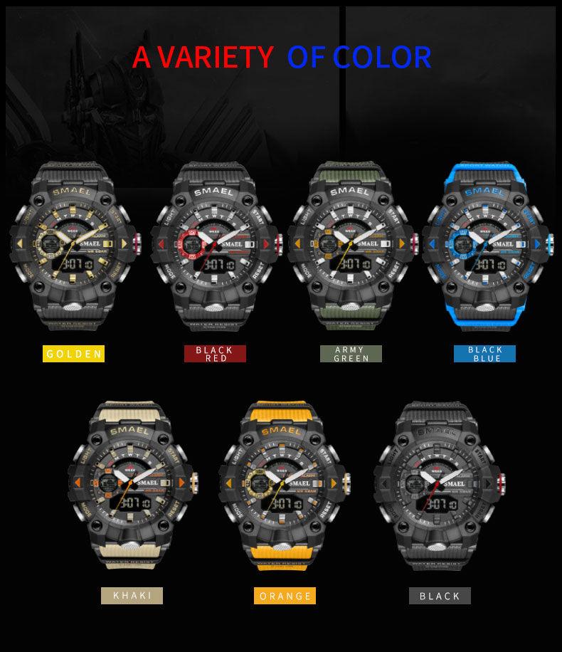 Military Watches - Men Sport Watch - New 50M Waterproof Wristwatch Stopwatch Alarm LED Light (MA9)(RW)(1U84)