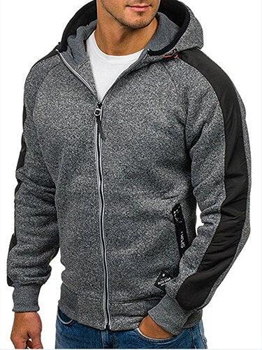 Men Sports Casual Wear Zipper - Fashion Tide Jacquard Hoodie - Fleece Jacket Fall Sweatshirts Spring Autumn Coat (TM5)(CC1)(1U100)