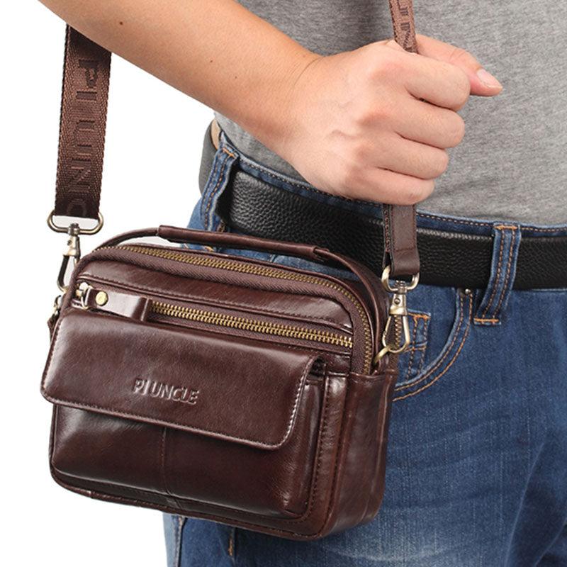 Great Men Shoulder Bag - men genuine Leather Shoulder Bags - Men Handbags Capacity Soft Leather Bag For Man Messenger Bags Tote Bag (3MA1)(LT4)(1U78) - Deals DejaVu