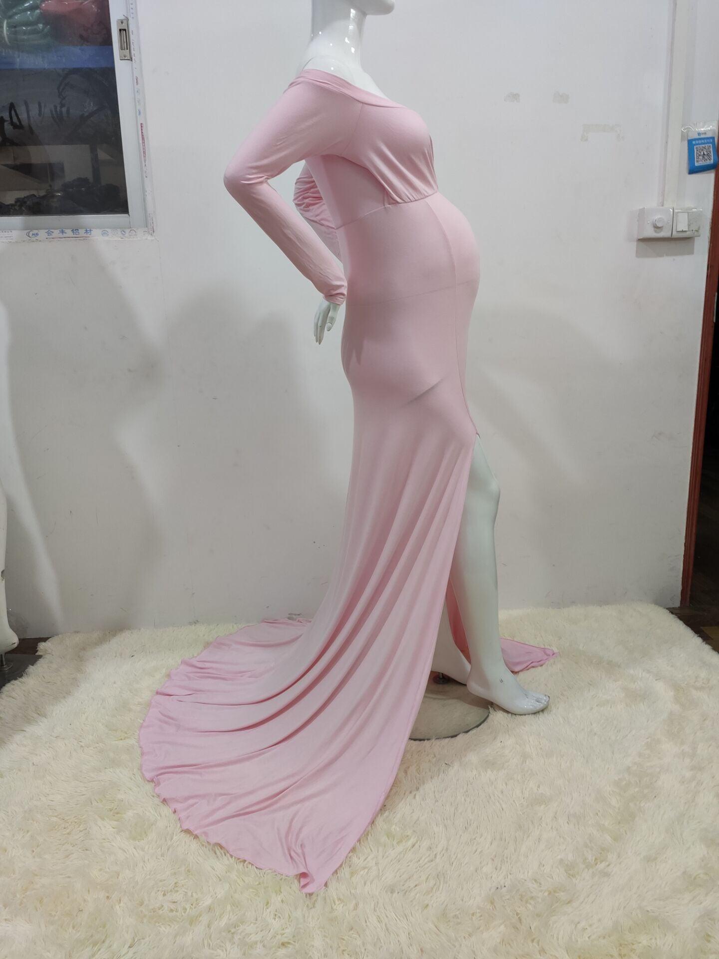 Maternity White Photo Dress - Pregnant Women Mermaid Sexy Gown Pregnancy Dress (1U5)(Z6)(Z8)(1Z1)(2Z1)(3Z1)(4Z1)(7Z1)