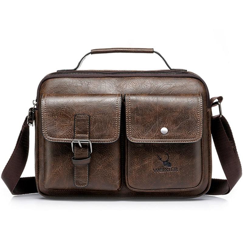 Great Men's Briefcase - Casual bag Men Small Messenger Bag - Vintage Shoulder Bags Male Flap Bags Capacity Men Handbag for male (3MA1)(LT4)(1U78) - Deals DejaVu