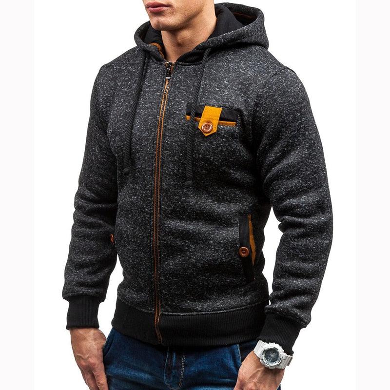 "Only For Men With Style" -Men Sports Casual Wear Zipper COPINE Fashion Jacquard Hoodies - Sweatshirts Autumn Winter Coat (TM5)(CC1)(1U100)