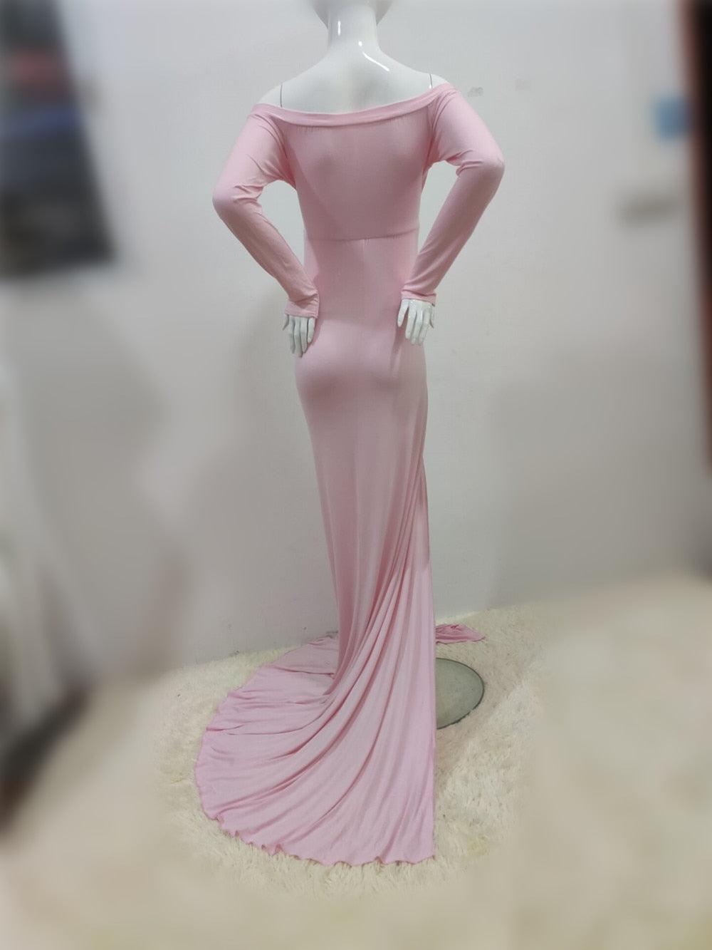 Sexy Maternity Dresses - For Photo Shoot Maxi Gown Split Side Women Pregnant Photography Props (1U5)(Z6)(Z8)(1Z1)(2Z1)(3Z1)(4Z1)(7Z1)
