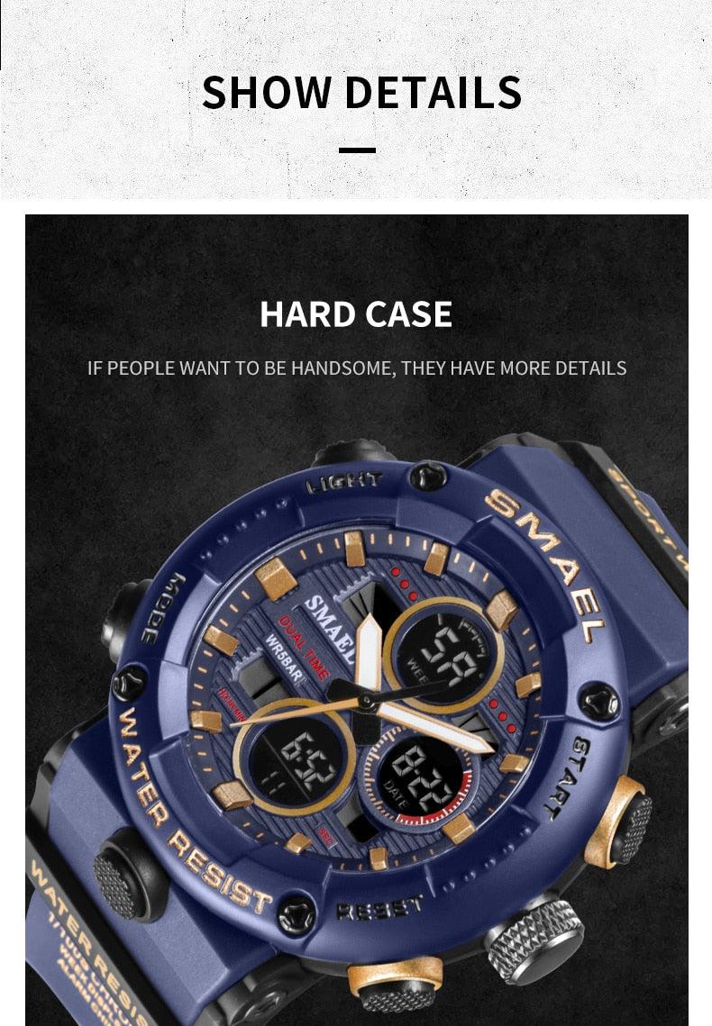 Sport Watch Men Waterproof LED Digital Watches - Stopwatch 8038 - Men Watches Quartz (MA9)(RW)(1U84)