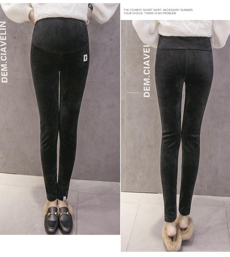 New Velvet Maternity Leggings Pants For Pregnant Women - Warm Winter Maternity Clothes -Thickening Pregnancy Trousers Clothing (2Z7)(7Z2)(1U4)