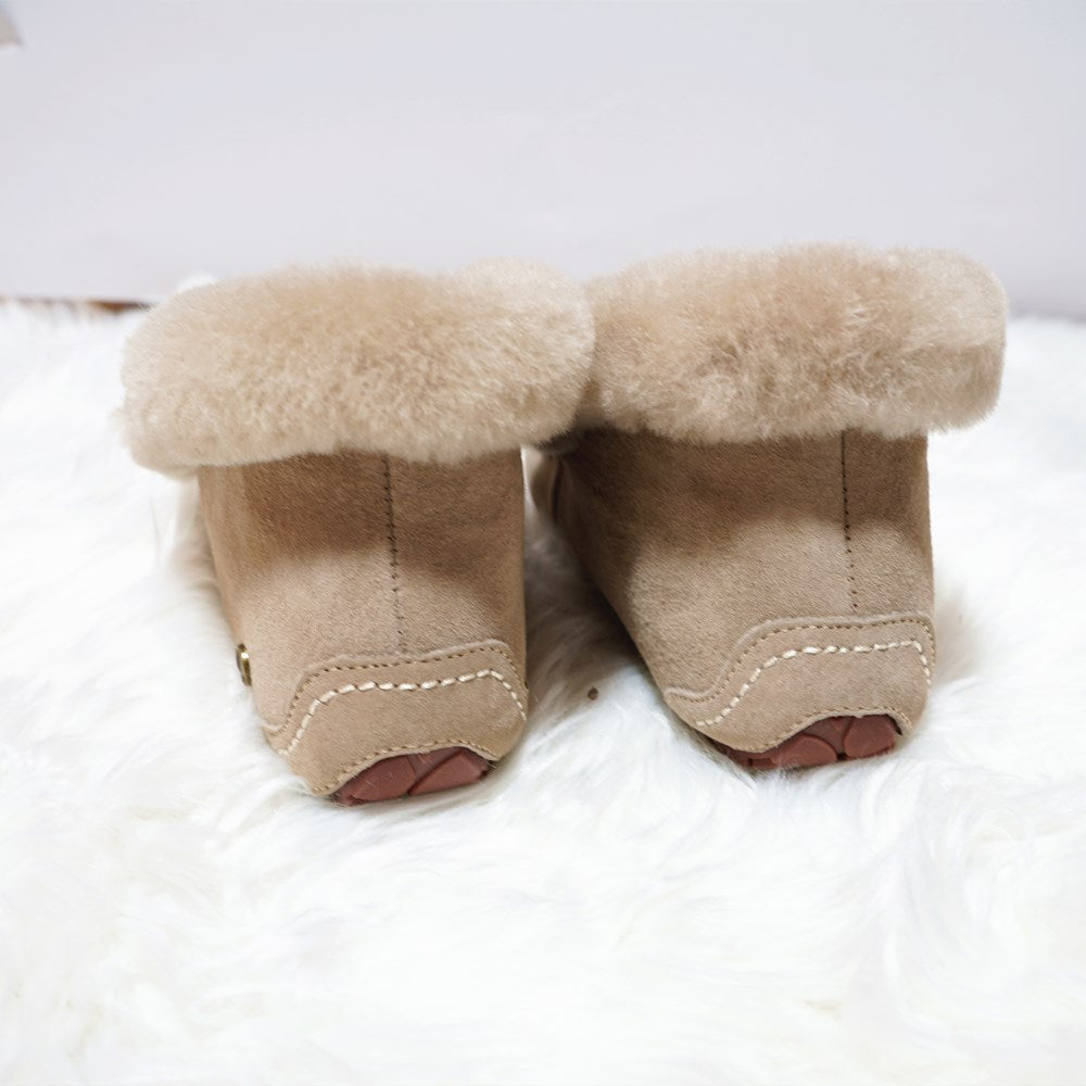 Amazing 100% Genuine Leather waterproof women flat shoes - comfortable winter warm natural fur snow shoes fashion non-slip (FS)(CD)(1U40)(1U38)(1U107)
