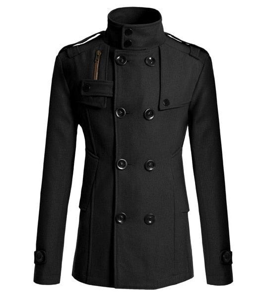 Latest Autumn British Style Long Coat - Men Double Breasted Windproof Warm Slim Trench Casual Plus Size Overcoat Jackets (D100)(TM4)(CC1) - Deals DejaVu