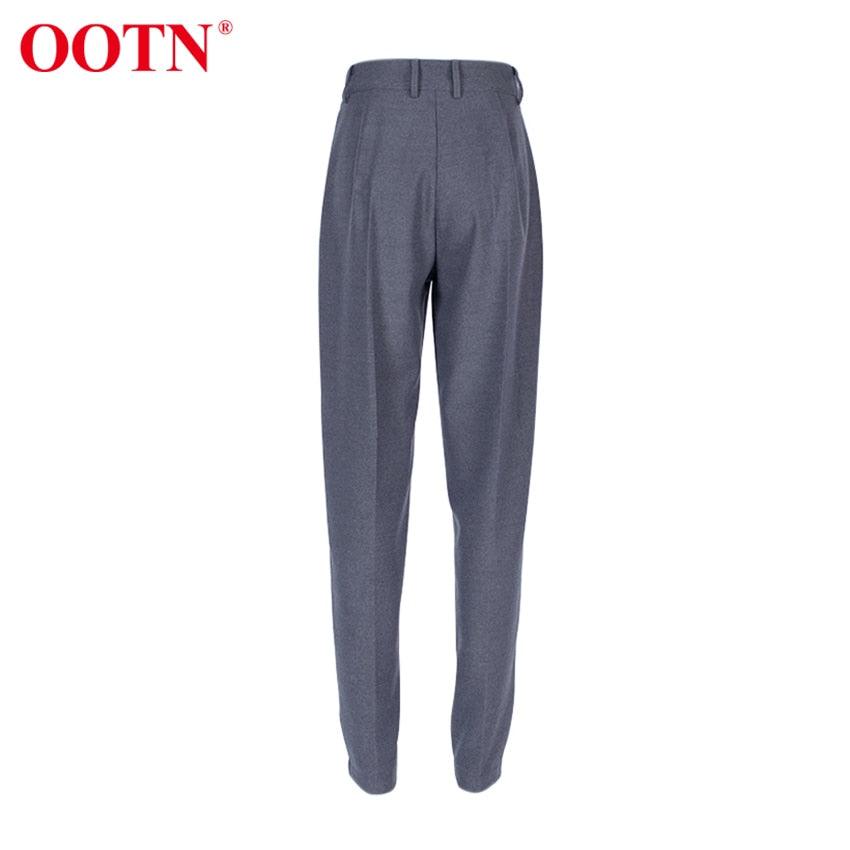 Amazing Office Work Trousers Ladies High Waist Gray Pants - Women Autumn Winter Woolen Pocket Casual Pencil Pants Female Fashion (BP)(1U25) - Deals DejaVu