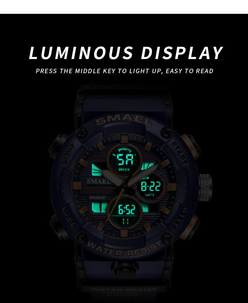 Sport Watch Men Waterproof LED Digital Watches - Stopwatch 8038 - Men Watches Quartz (MA9)(RW)(1U84)
