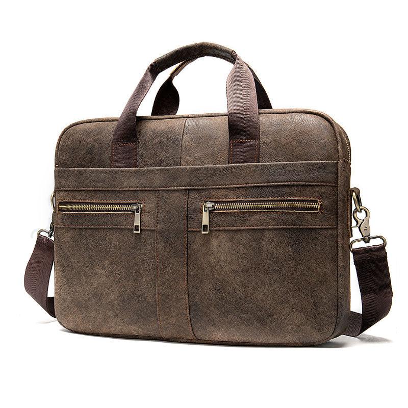New Vintage Leather Men Bag - Genuine Leather Messenger Bag - Men Shoulder Bags Male Laptop Briefcase Bag Casual Men Handbag (3MA1)(LT4)(1U78) - Deals DejaVu