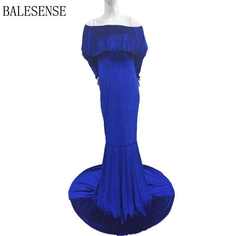 Maternity Dresses for Baby Showers Long Sleeve Pregnant Women Velvet Maxi Gown Dress Sexy V Neck Pregnancy Dress for Photo Shoot