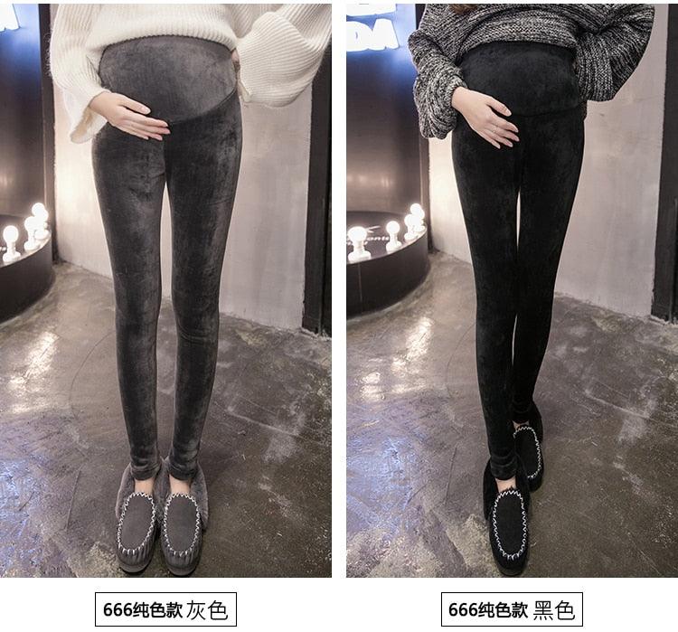 New Velvet Maternity Leggings Pants For Pregnant Women - Warm Winter Maternity Clothes -Thickening Pregnancy Trousers Clothing (2Z7)(7Z2)(1U4)