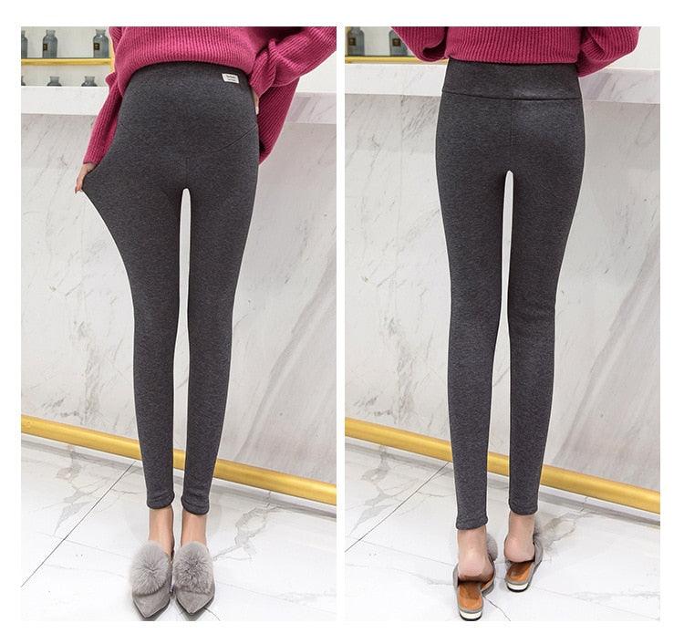 Winter Maternity Leggings - Thick Adjustable Waist Velvet Line Pregnant Women Pregnancy Clothes Pants Ropa Mujer Maternal (2Z7)(7Z2)(1U4)
