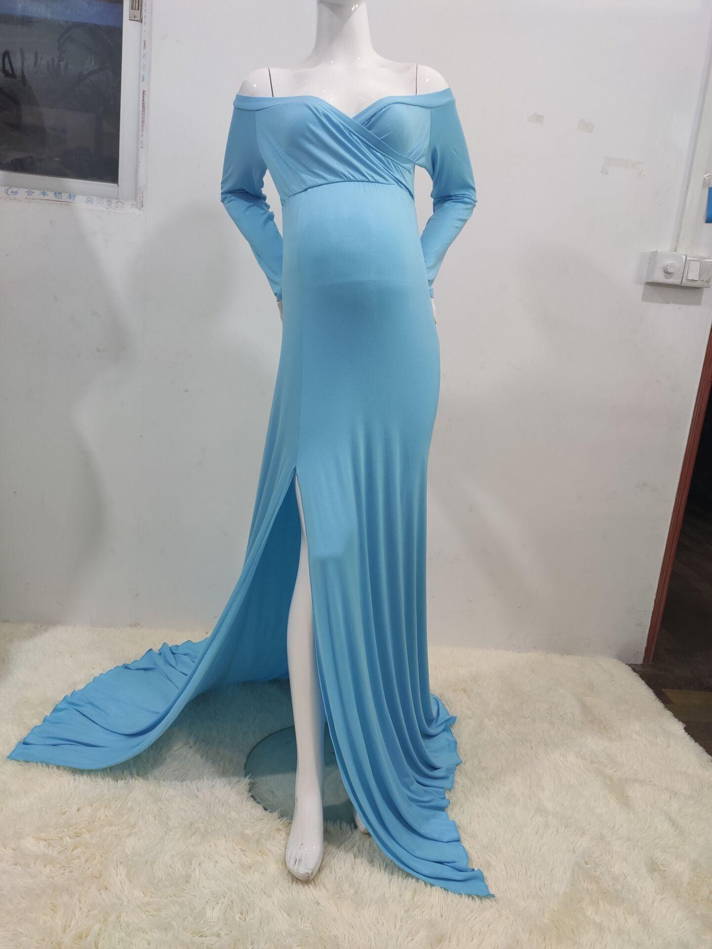 Maternity White Photo Dress - Pregnant Women Mermaid Sexy Gown Pregnancy Dress (1U5)(Z6)(Z8)(1Z1)(2Z1)(3Z1)(4Z1)(7Z1)