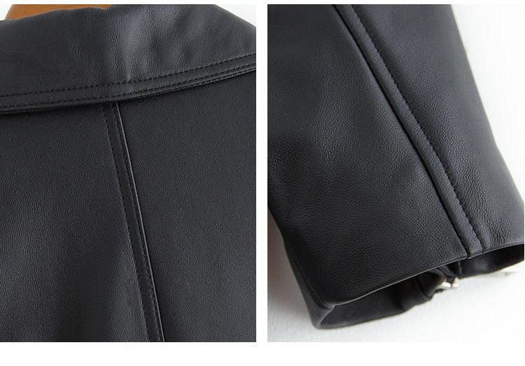 New Autumn Oversized Black Long Womens Leather Jacket - Long Sleeve Sipper Spring Loose Faux Leather Coat Streetwear (TB8B)(TB8A)(TP3)(1U23) - Deals DejaVu