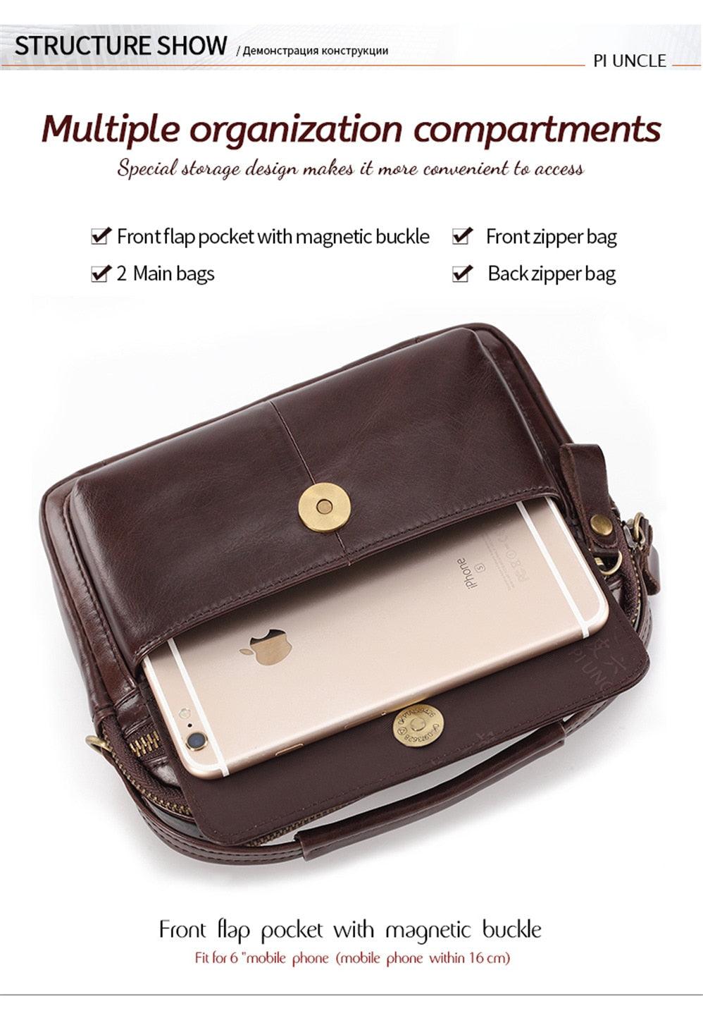Great Men Shoulder Bag - men genuine Leather Shoulder Bags - Men Handbags Capacity Soft Leather Bag For Man Messenger Bags Tote Bag (3MA1)(LT4)(1U78) - Deals DejaVu
