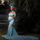 Long Maternity Photography Props Pregnancy Dress For Photo Shooting Off Shoulder - Maxi Maternity Gown (1U5)(Z6)(Z8)(1Z1)(2Z1)(3Z1)(4Z1)(7Z1)