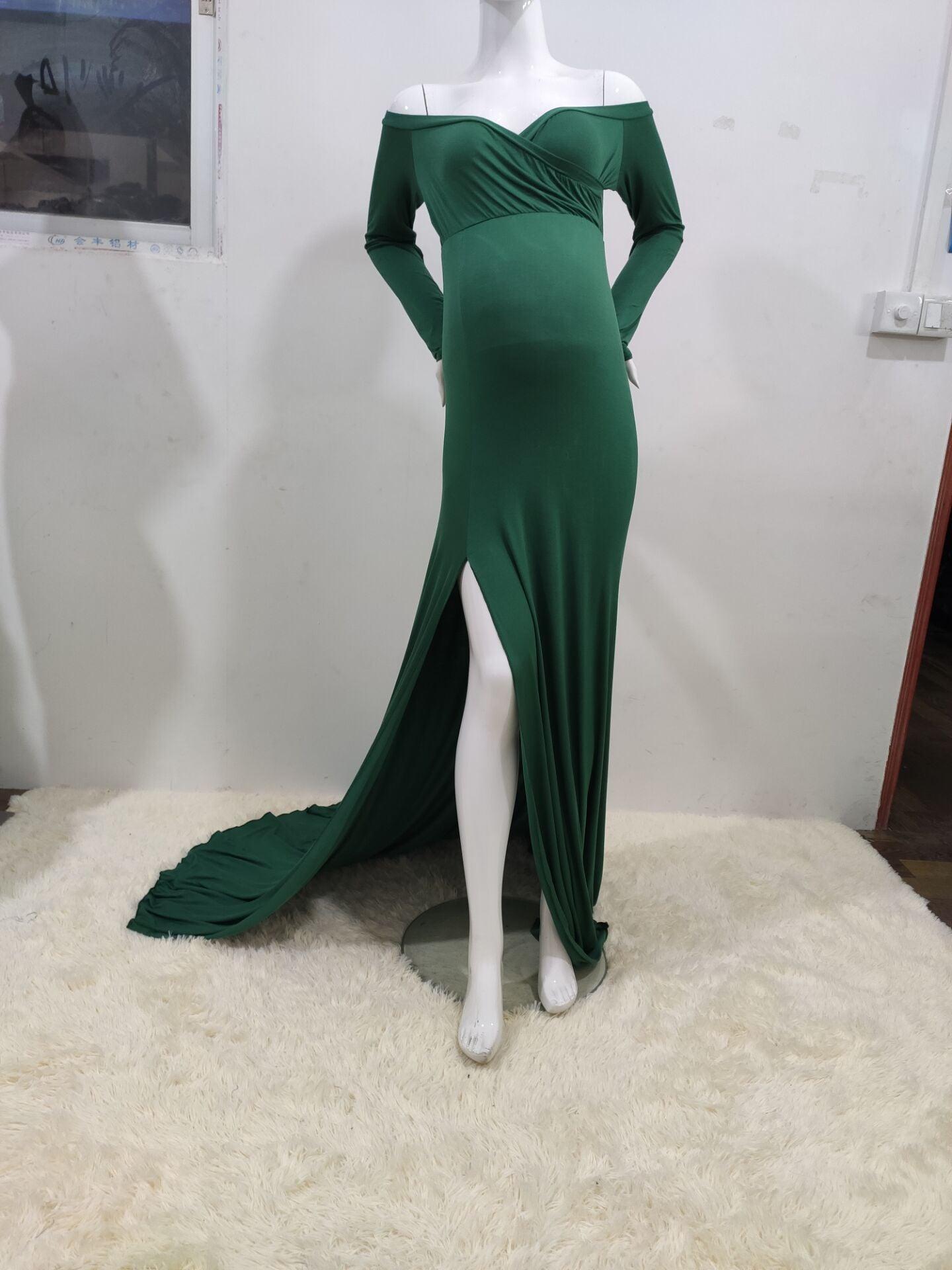 Maternity White Photo Dress - Pregnant Women Mermaid Sexy Gown Pregnancy Dress (1U5)(Z6)(Z8)(1Z1)(2Z1)(3Z1)(4Z1)(7Z1)