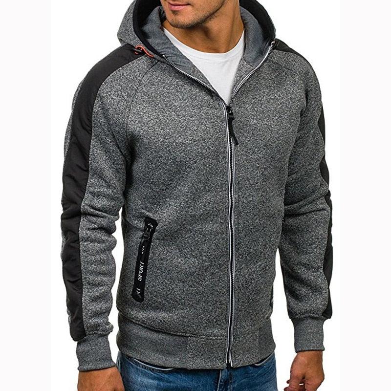 Men Sports Casual Wear Zipper - Fashion Tide Jacquard Hoodie - Fleece Jacket Fall Sweatshirts Spring Autumn Coat (TM5)(CC1)(1U100)