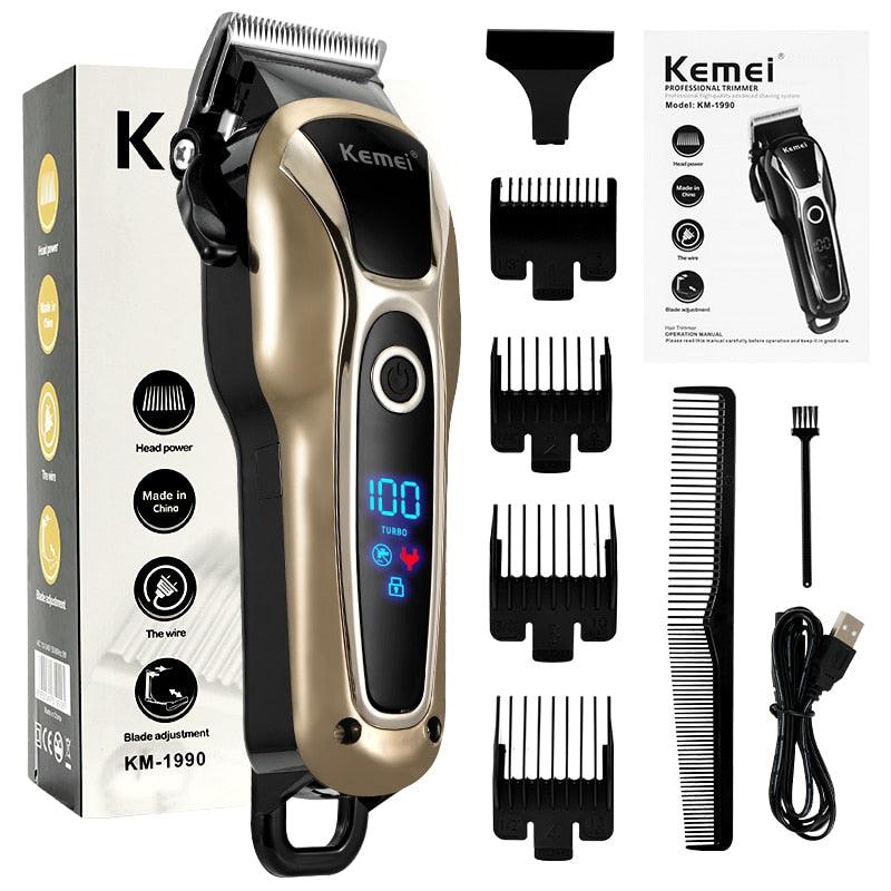 Professional Barber Hair Clipper - Rechargeable Electric T-Outliner Finish Cutting Machine - Beard Trimmer Shaver Cordless Corded (BD6)(1U45)(F45)