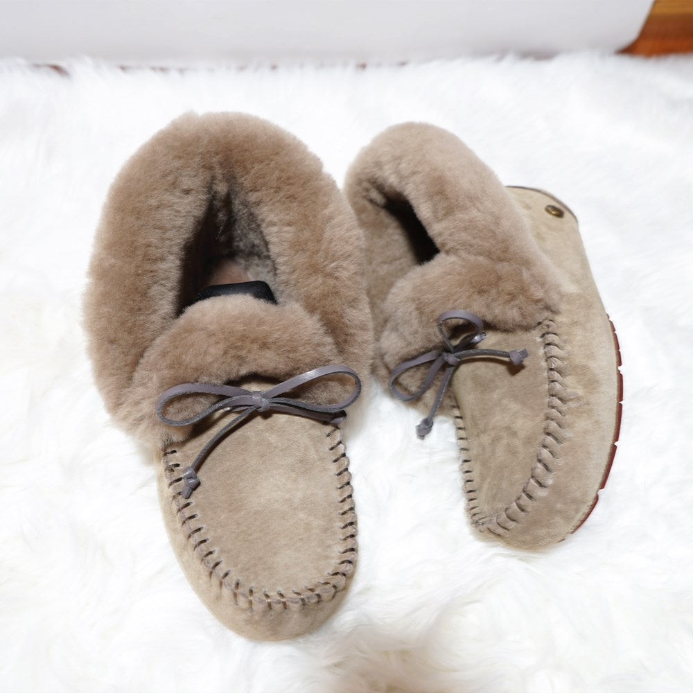 Amazing 100% Genuine Leather waterproof women flat shoes - comfortable winter warm natural fur snow shoes fashion non-slip (FS)(CD)(1U40)(1U38)(1U107)