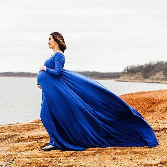 Gorgeous Pregnancy Dress for Photo Shoot - Women Baby Shower Dress - Photography Maternity Gown (1U5)(Z6)(Z8)(1Z1)(2Z1)(3Z1)(4Z1)(7Z1)