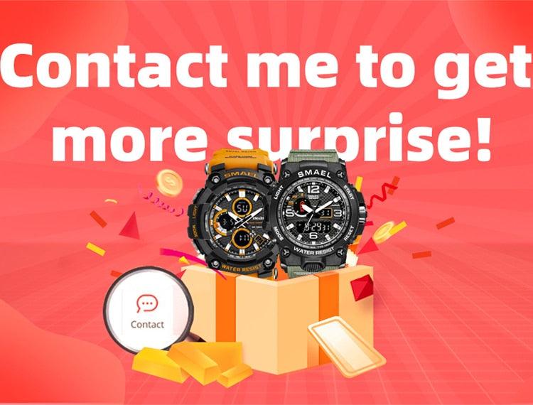 Great Watches For Men - 50M Waterproof Clock Alarm - reloj 1545D Dual Display Wristwatch Quartz Military Watch Sport (MA9)(RW)(1U84)