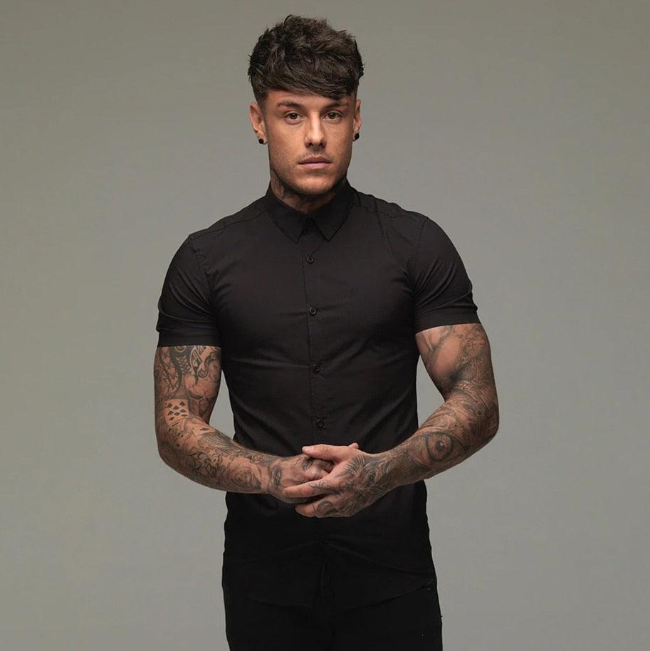 Great Summer Fashion Slim Fit Button Short Sleeve Shirts - Men Casual Sportswear Dress Shirt (TM1)(T2G)(1U8)(TM8)